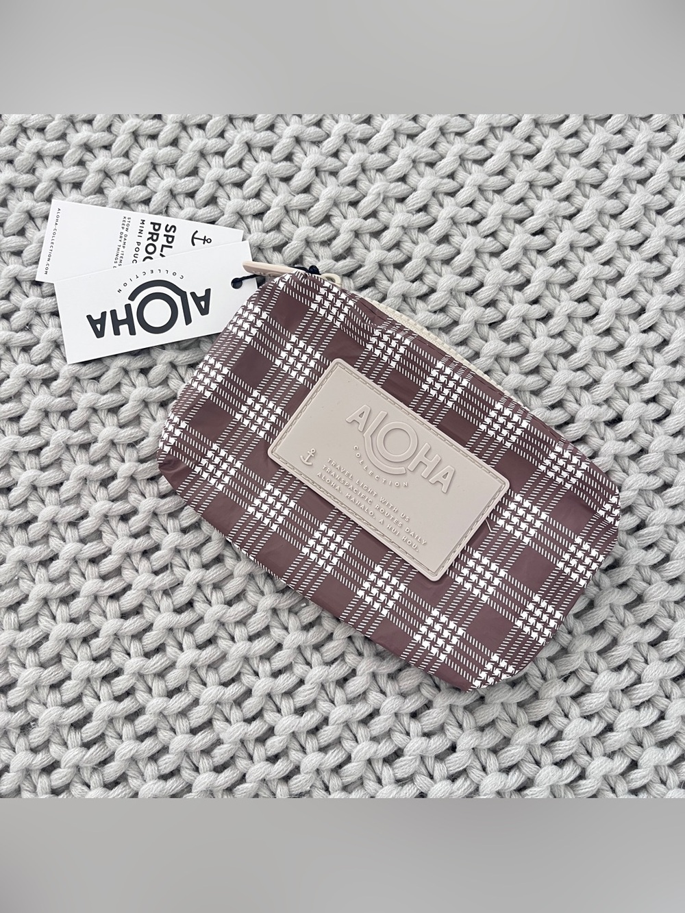 Aloha Collection•  Mini Pouch in Palaka   Affogato